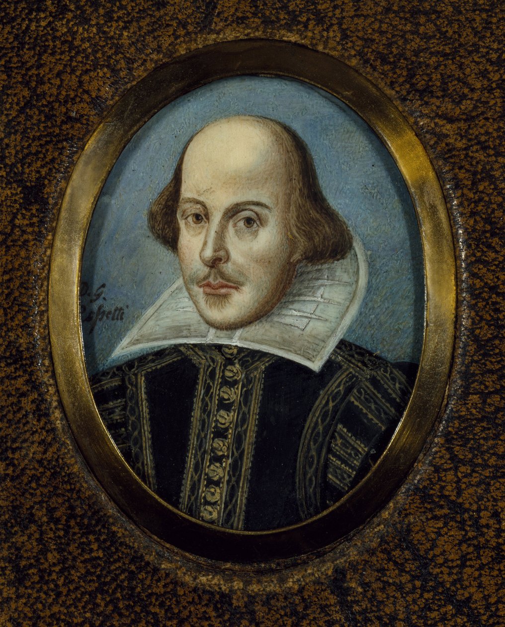 Portrait of William Shakespeare (1564-1616) par Rossetti, Dante Gabriel (1828-1882), ca 1865 - Watercolour on cardboard - Folger Shakespeare Library 作： ダンテガブリエルチャールズロセッティ