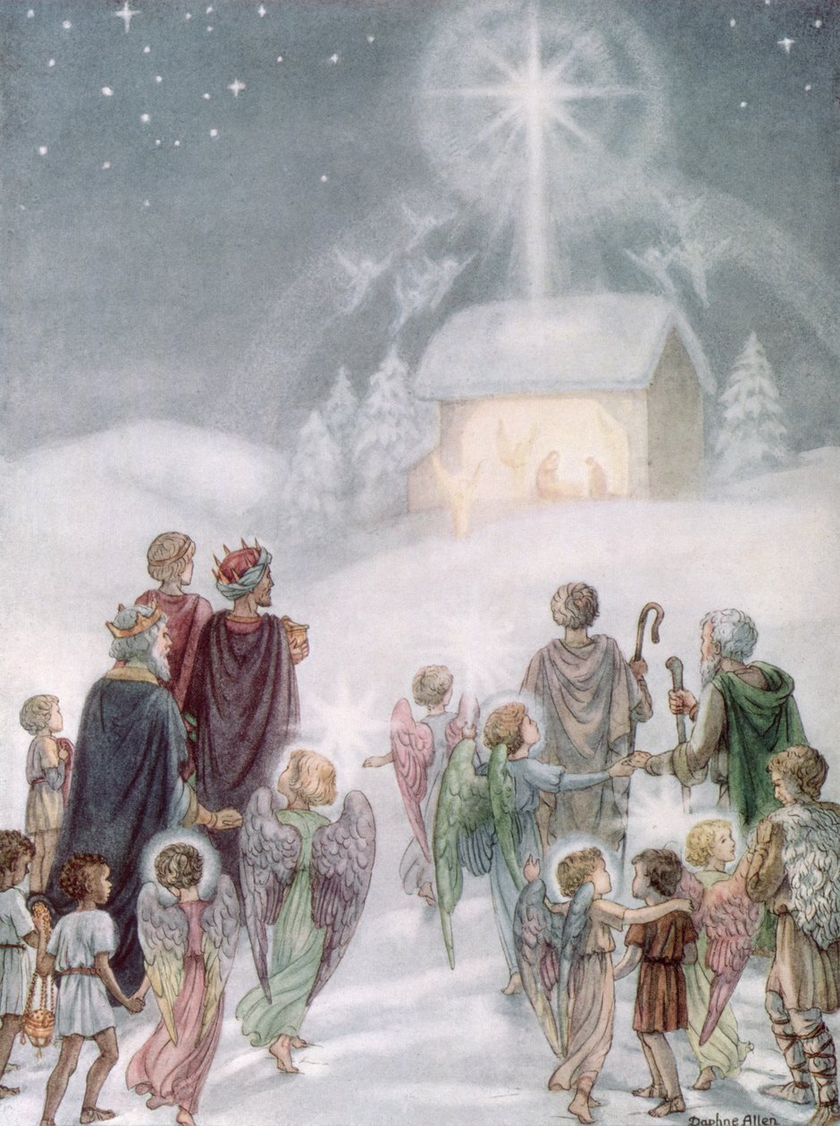 水彩画のクリスマスカード 作： ダフネ・アラン