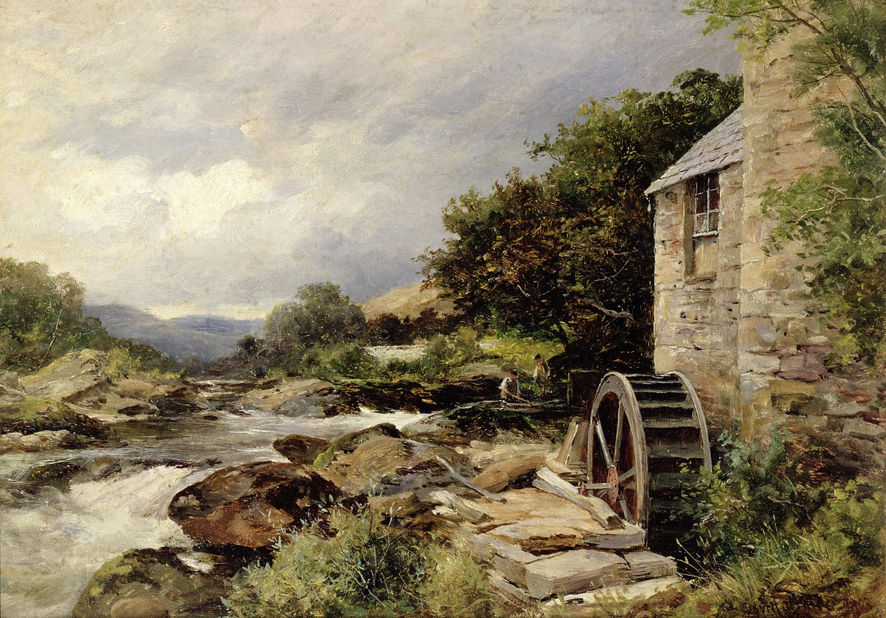 Llugwyのミル、Capel Curig 作： デビッド・ベイツ