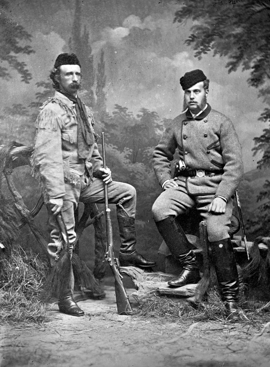 ジョージA.カスター将軍とアレクシス大公、狩猟服を着た1872年 作： デビッド・フランシス・バリー