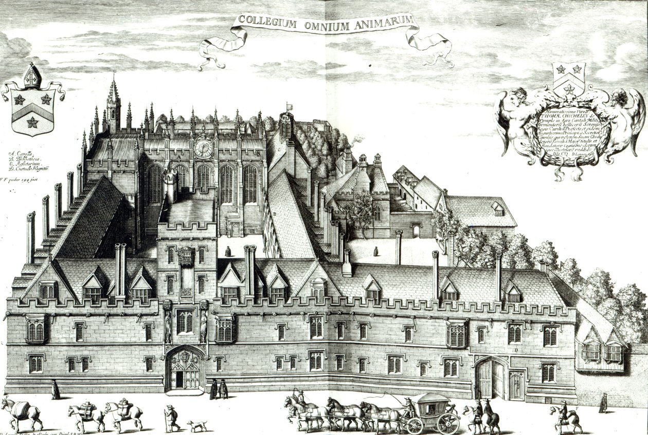 オールソウルズカレッジ、オックスフォード大学、1675年 作： デヴィッド・ローガン