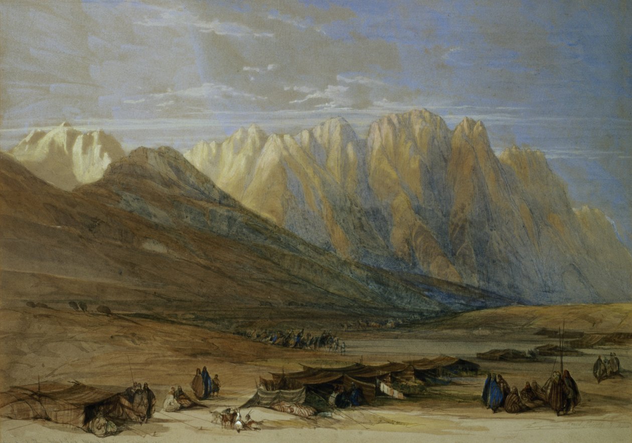シナイ山、アウターサイード族の野営地、1839年 作： デビッド・ロバーツ