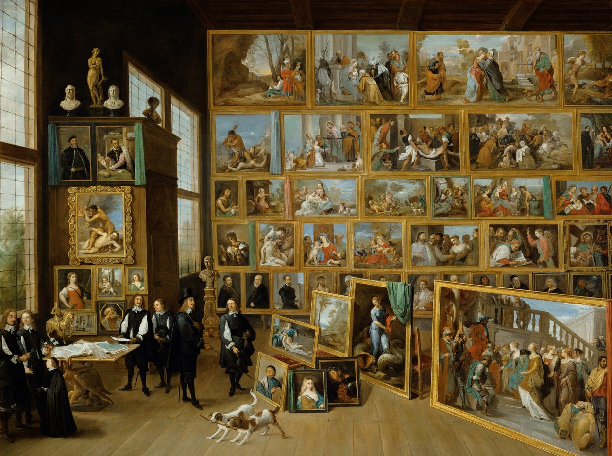 ブリュッセルのギャラリーでレオポルドウィリアム大公（美術史美術館、ウィーン、1650-52。キャンバスに油彩、123 x 163 cm）.jpg 作： デビッドテニアーズザヤンガー