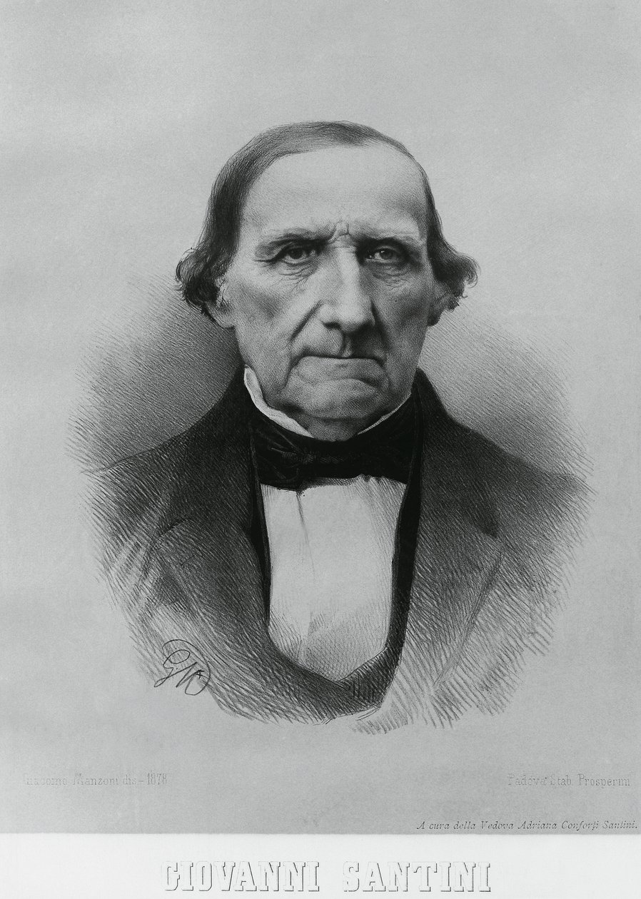 イタリアの天文学者、数学者、科学者であるジョヴァンニ・サンティーニ（1787-1877）の肖像 作： WG（後）セイヤー