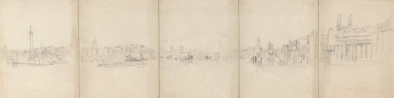 パノラマ・オールド・ロンドン・ブリッジ 作： デビッドコックス
