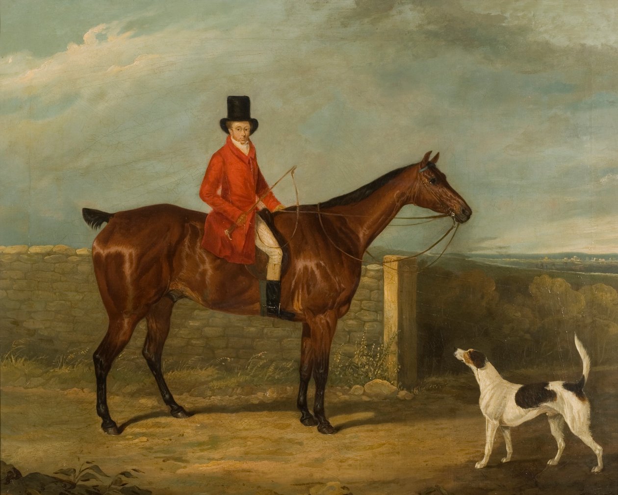 1825年、馬に着席した狩猟用服装のジョンホールケント 作： デビッド・ダルビー