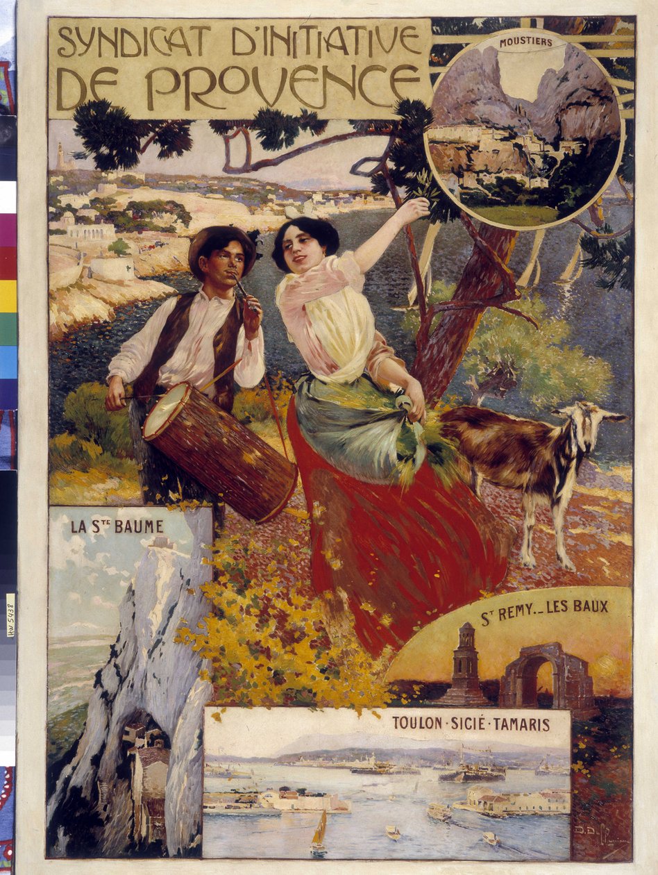 プロヴァンスのイニシアチブをとるシンジケート。イラストはダヴィッド・デレピアーヌ（1866-1932）。必須項目。Collection fondation regards de Provence (Dim in cm 100x81) 作： デビッド・デレピアン