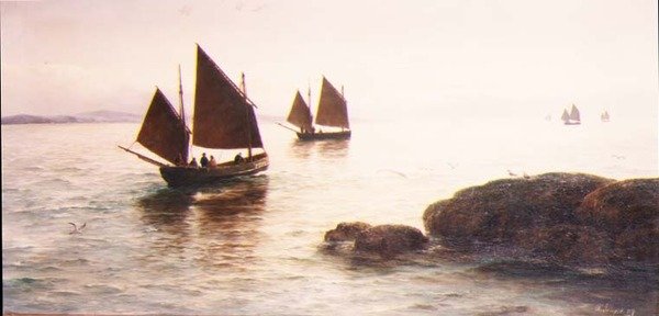 ペンザンスの海岸での釣り 作： DavidJames