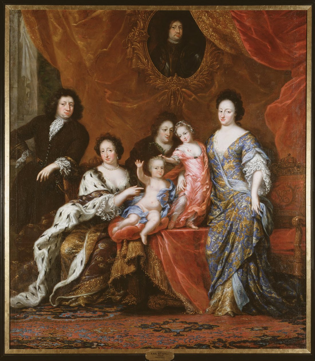 ヘドヴィグ・エレオノーラ（1636-1715）、ホルシュタイン＝ゴットルプ公女、スウェーデン王妃、一家とともに、1683年 作： デビッドクレッカービームオブオナー
