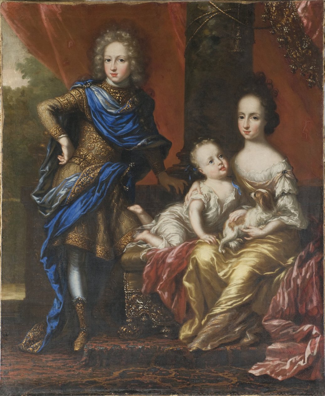 カール12世（1682年～1718年）、スウェーデン国王、その姉妹であるヘドヴィグ・ソフィア（1681年～1708年）、スウェーデン王女、ホルシュタイン＝ゴットルプ公爵夫人、およびウルリカ・エレオノーラ・ザ・ヤング（1688年～1741年）、スウェーデン王妃 作： デビッドクレッカービームオブオナー