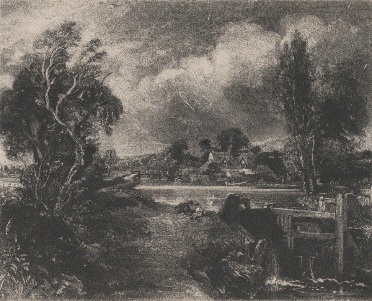 Stour のロック、1830 年。 作： デビッドルーカス