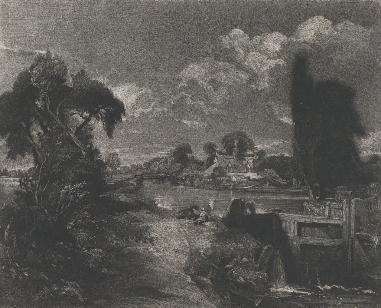 Stour のロック、1830 年。 作： デビッドルーカス