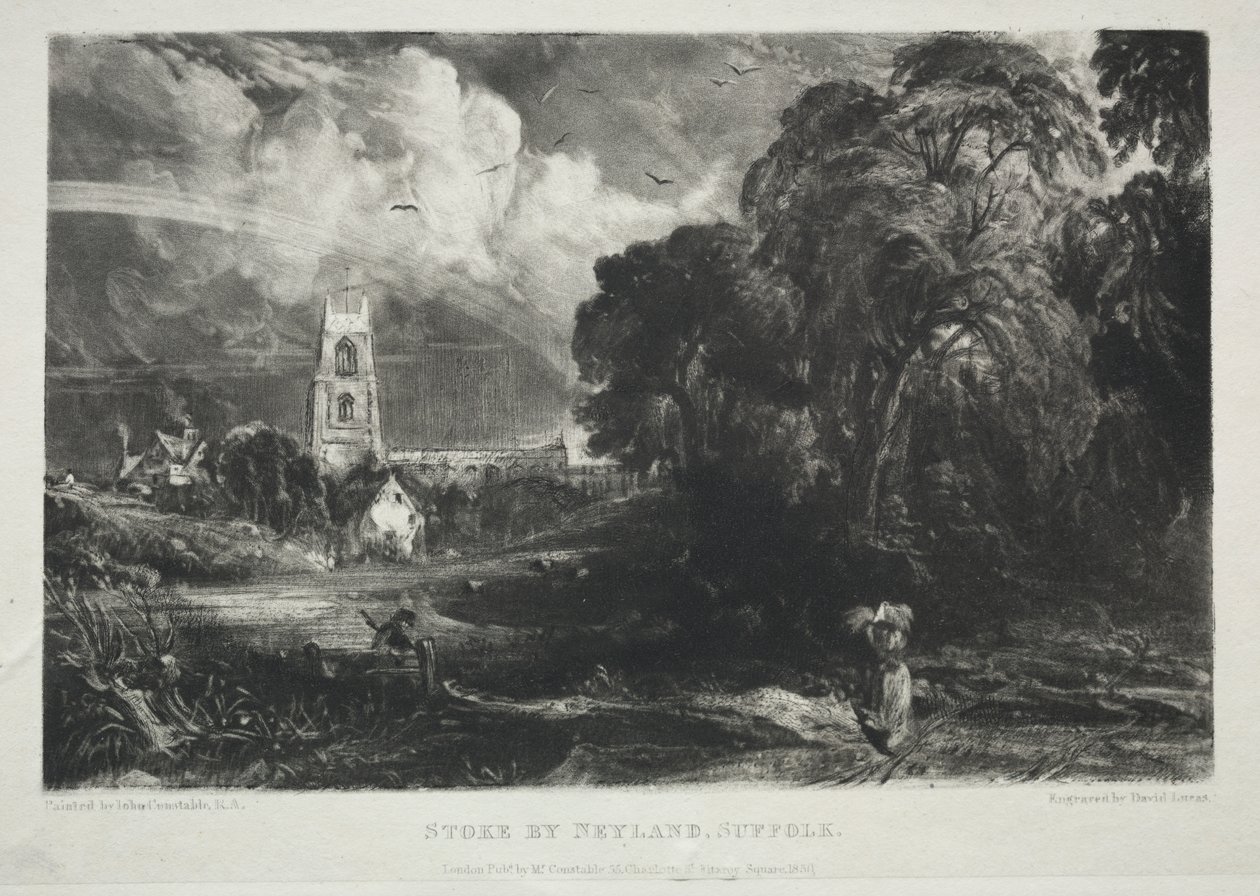 風景のさまざまな主題、R.A.ジョン・コンスタブルが描いた絵からの英国風景の特徴: Stoke by Neyland, Suffolk 作： デビッドルーカス
