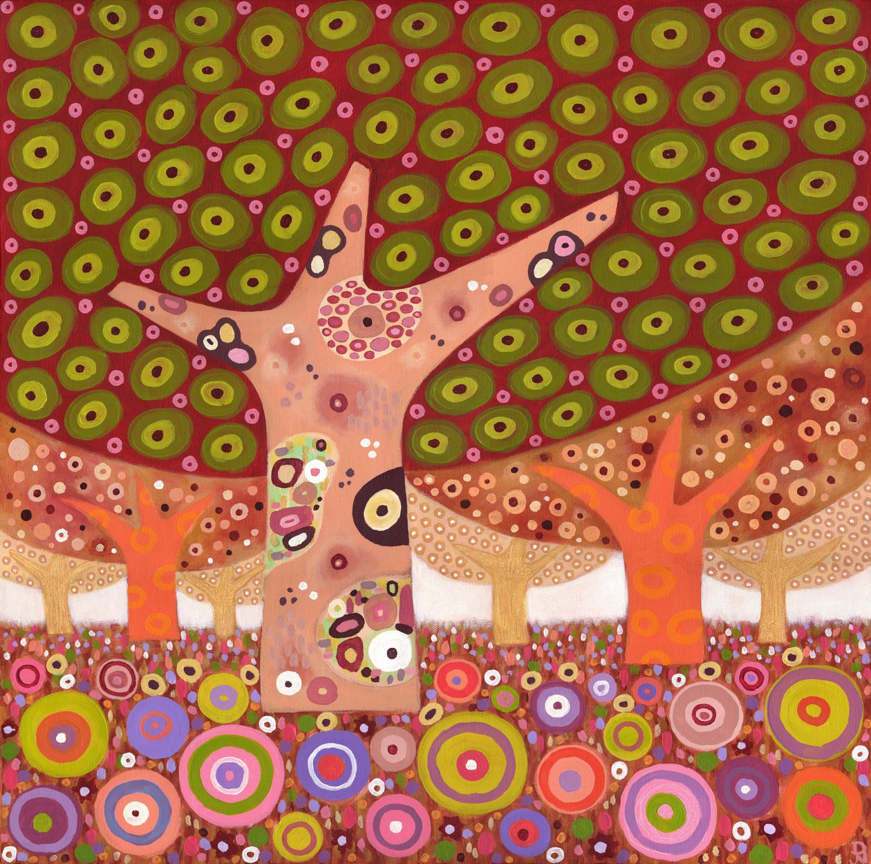 カエルの産卵の木, 2010 （キャンバスにアクリル絵の具） 作： デビッド・ニュートン