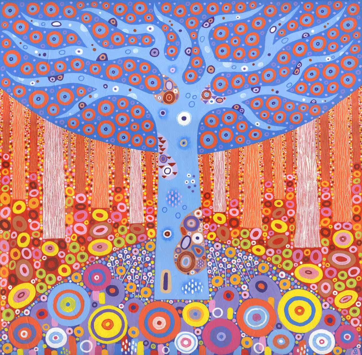 Kaleidoforest, 2018（キャンバスにアクリル絵具） 作： デビッド・ニュートン
