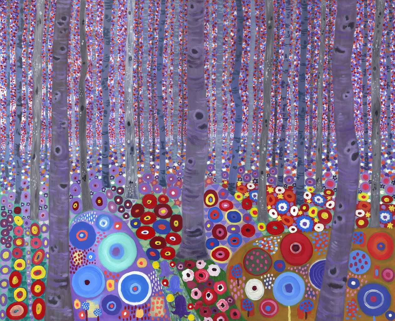クリムトの森, 2010 （アクリル、キャンバス） 作： デビッド・ニュートン