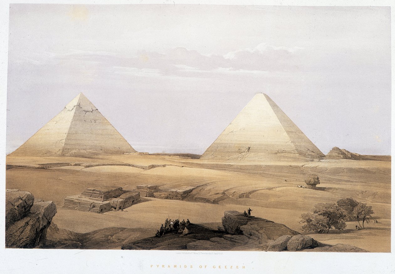 ジーゼのピラミッド-「The Holy Land」（ロンドン）1849年所収 作： デビッド・ロバーツ