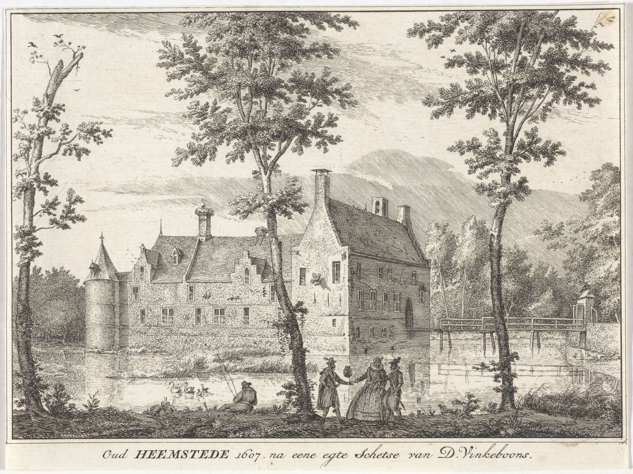 古いヘームステードの眺め Oud Heemstede 1607. D. Vinkeboons による実際のスケッチ後 (オブジェクトのタイトル) 作： ダーフィット・フィンクブーン（I）