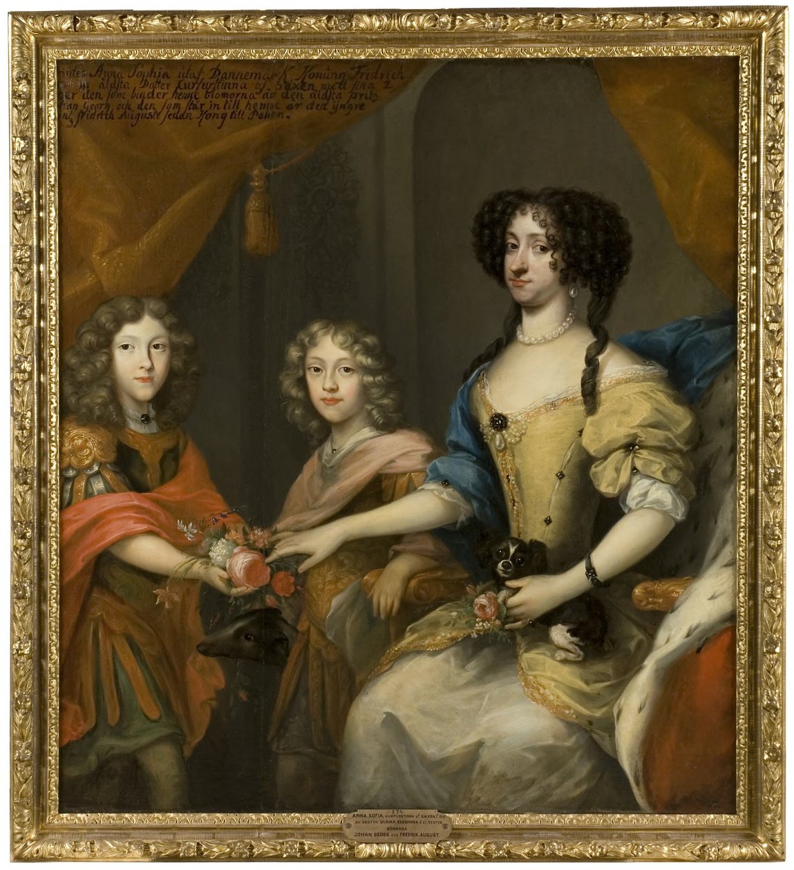 アンナ・ソフィア（1647年－1717年）、デンマーク王女、ザクセン選帝侯妃、その息子たち：ヨハン・ゲオルク4世、 1668-1697、ザクセン選帝侯、フリードリヒ・アウグスト1世／アウグスト2世「強王」、1670-1733、ザクセン選帝侯、ポーランド王 作： デビッド・フォン・クラフト