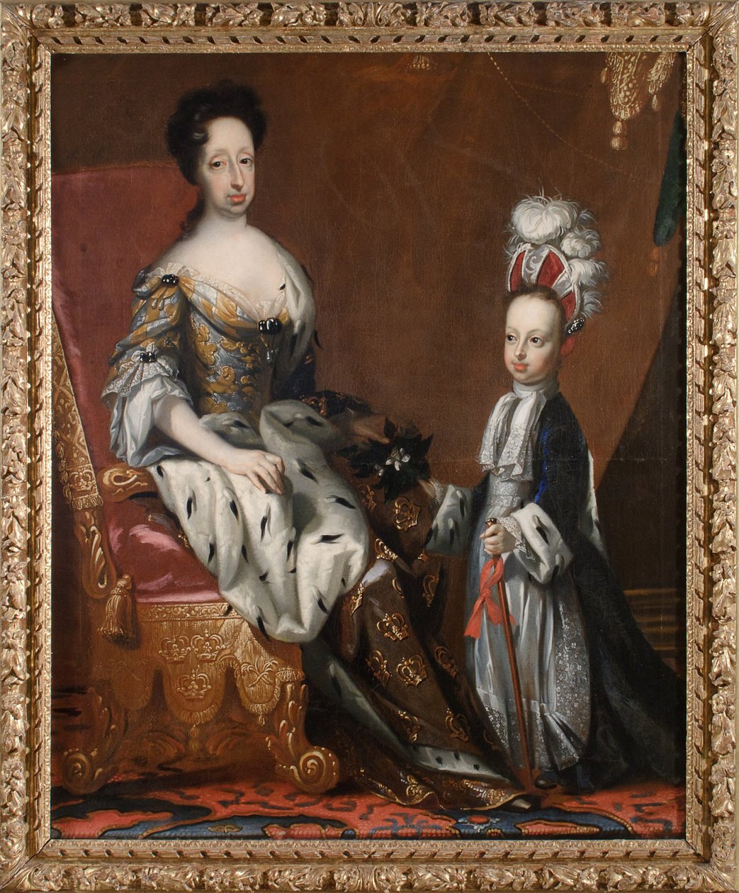 ヘドヴィグ・エレオノーラ（1636-1715）、ホルシュタイン＝ゴットルプ公女、スウェーデン王妃と、その曾孫カール・フリードリヒ（1700-1739）、ホルシュタイン＝ゴットルプ公、1704年 作： デビッド・フォン・クラフト