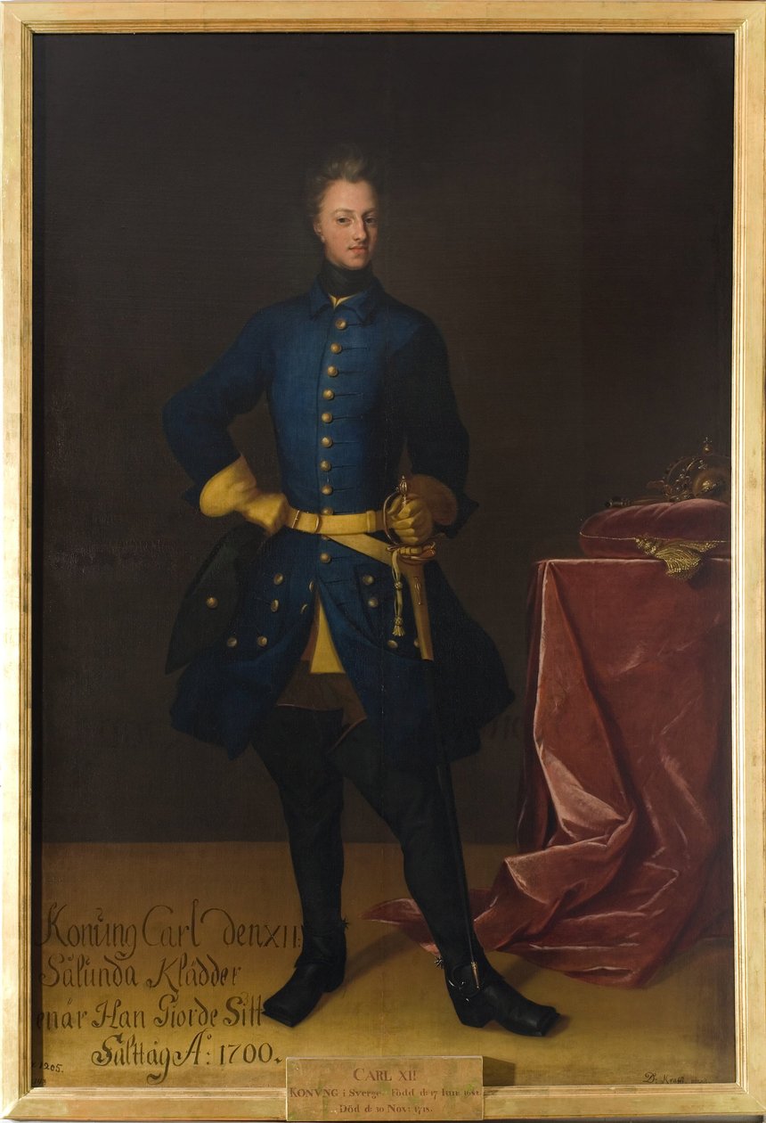 カール12世、1682-1718年、スウェーデン王、ツヴァイブリュッケン宮中伯 作： デビッド・フォン・クラフト