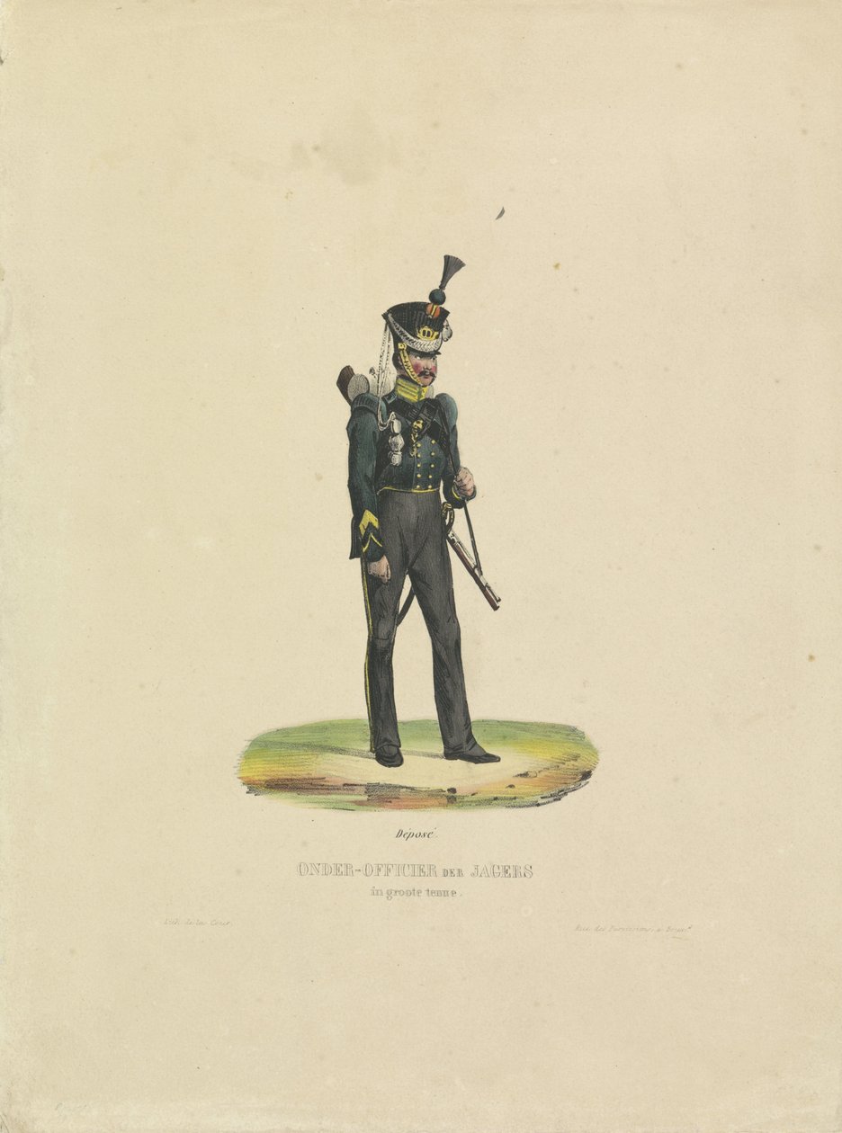 正装したハンター、1820-1825 完全な制服を着た下士官 des Jagers (オブジェクトのタイトル) 作： デラクール