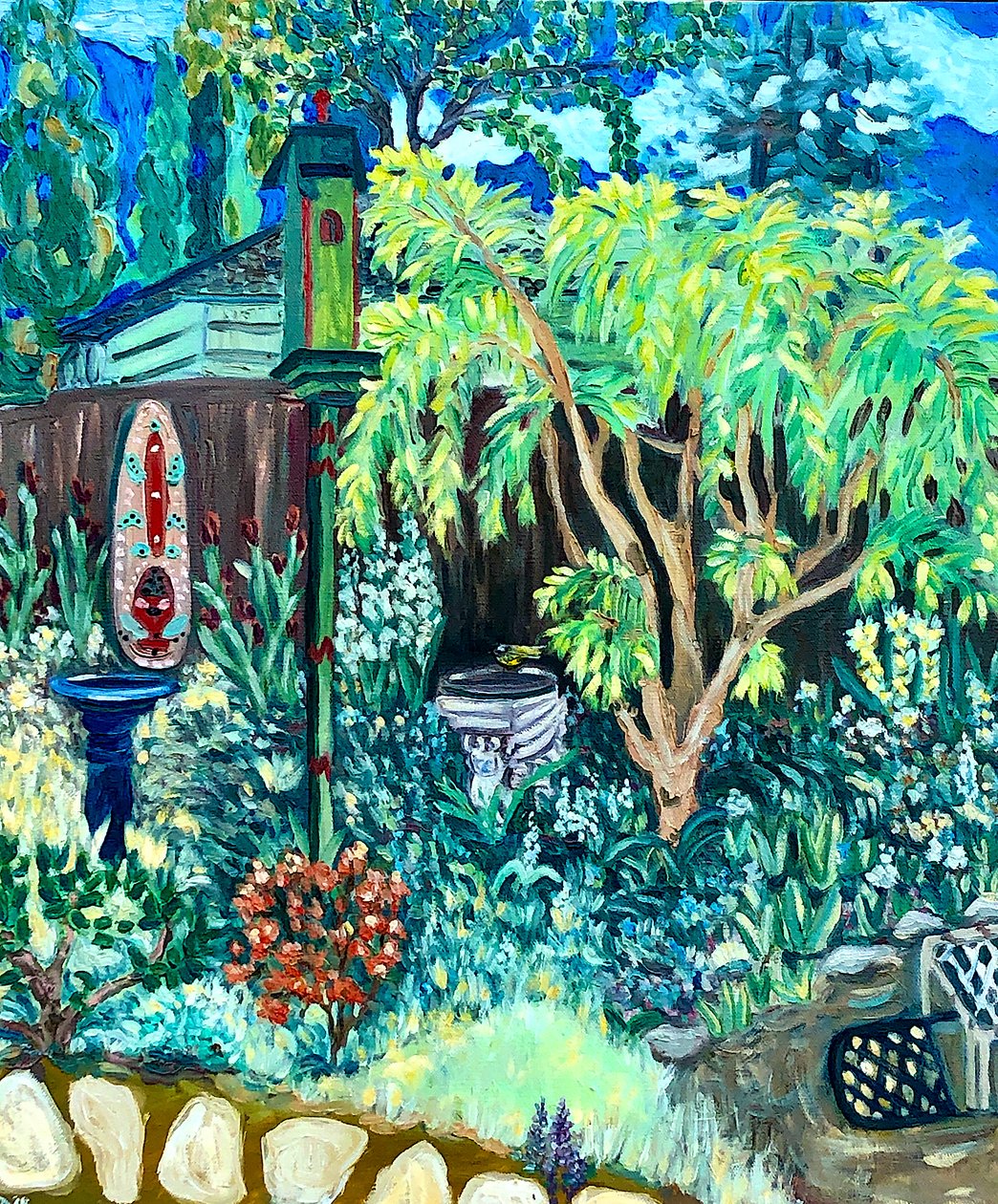庭園の眺め、2020年（キャンバスに油彩） 作： デボラ・イブ・アラストラ