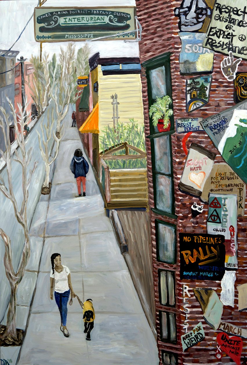 InterUrban, 2016（キャンバスにアクリル画） 作： デボラ・イブ・アラストラ
