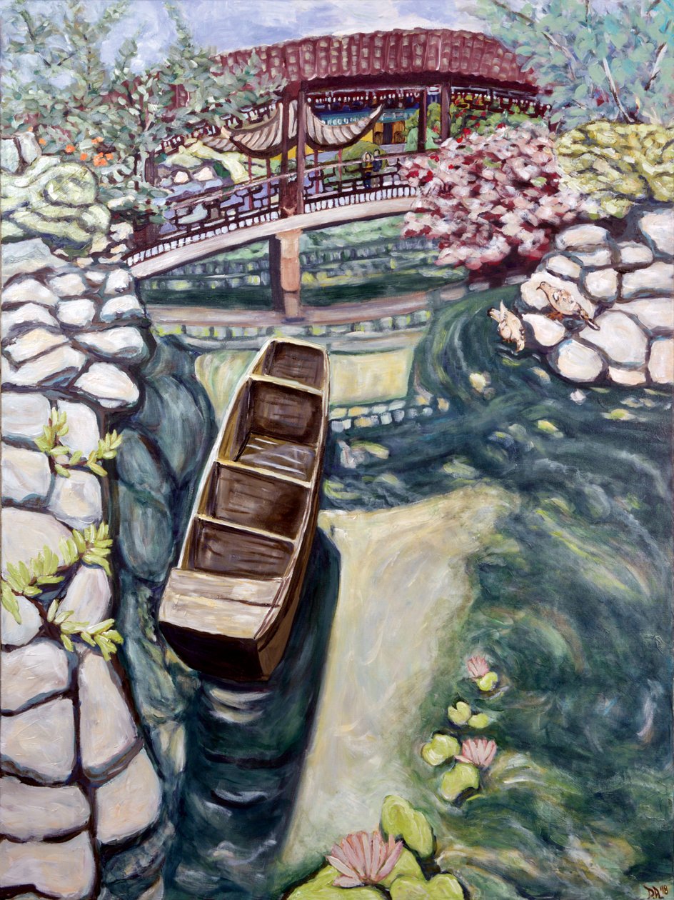 Lansu Canoe, 2018（キャンバスにアクリル絵具） 作： デボラ・イブ・アラストラ