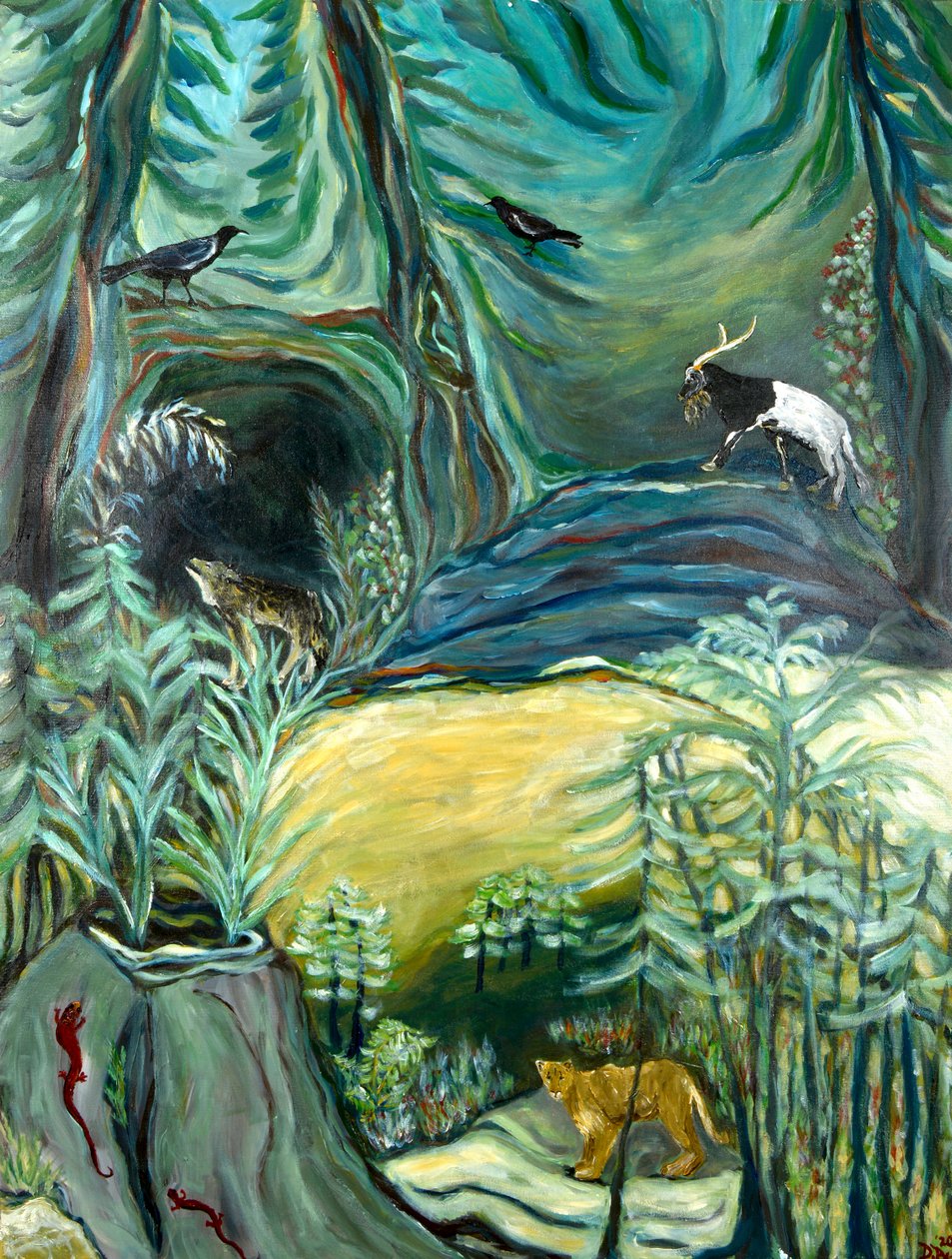 ReGrowth、2021年（キャンバスにアクリル画） 作： デボラ・イブ・アラストラ