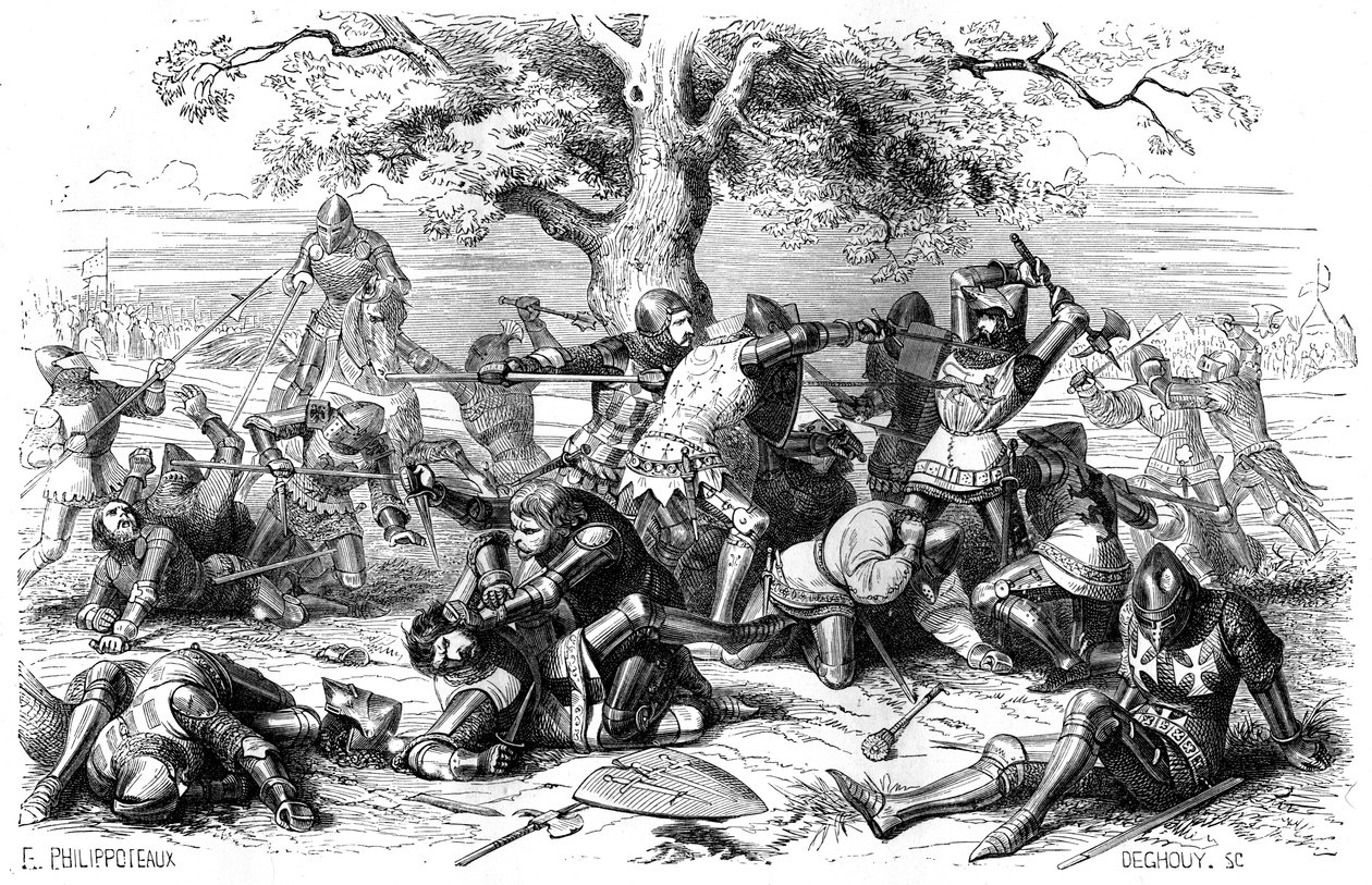 30のフランスの騎士がイギリス、ブルターニュ、フランス、1351 1882-1884と戦う 作： デグイ
