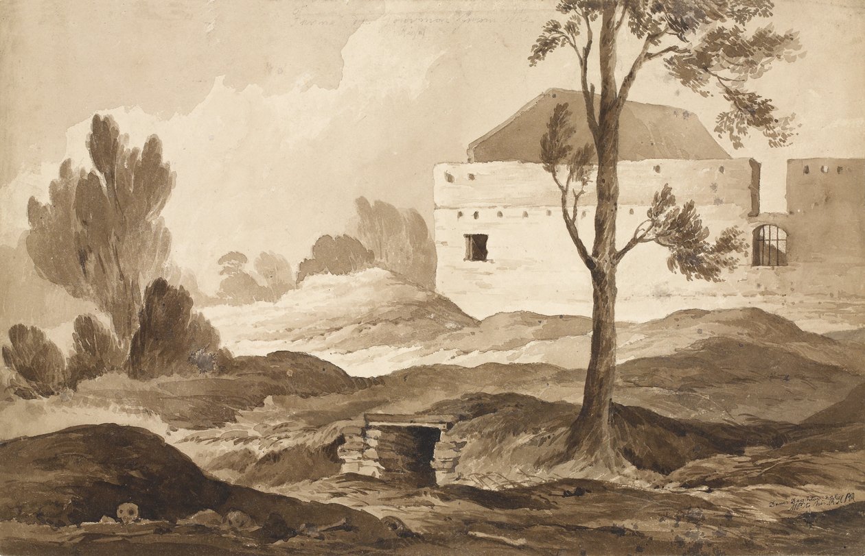 「No 9 Farme du Gourman from the Right」、1815（紙と鉛筆） 作： デニス・ダイトン