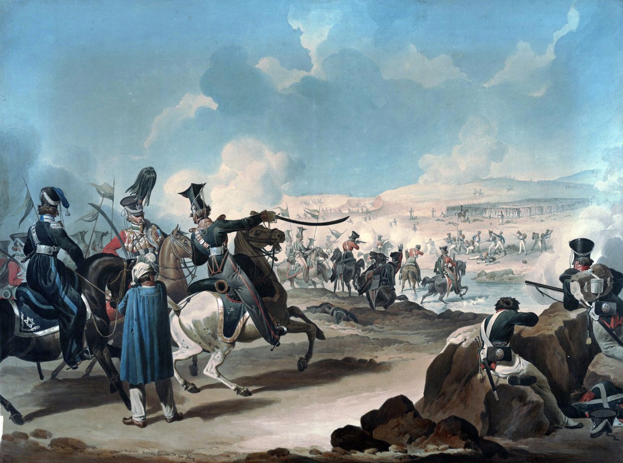ボロディノでフランス歩兵を攻撃するロシア騎兵（bataille de la Moskova） - Dighton, Denis (1792-1827) - 1813年頃 - 紙に水彩画 - 53,8x71,8 - 個人蔵 作： デニス・ダイトン