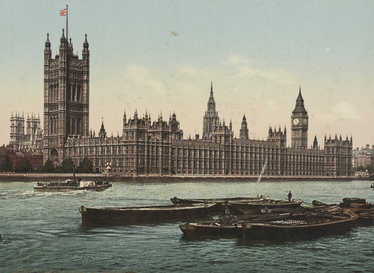 ロンドンの議会の家、ロンドン、1890〜1900年頃（フォトクロム） 作： デトロイト出版株式会社