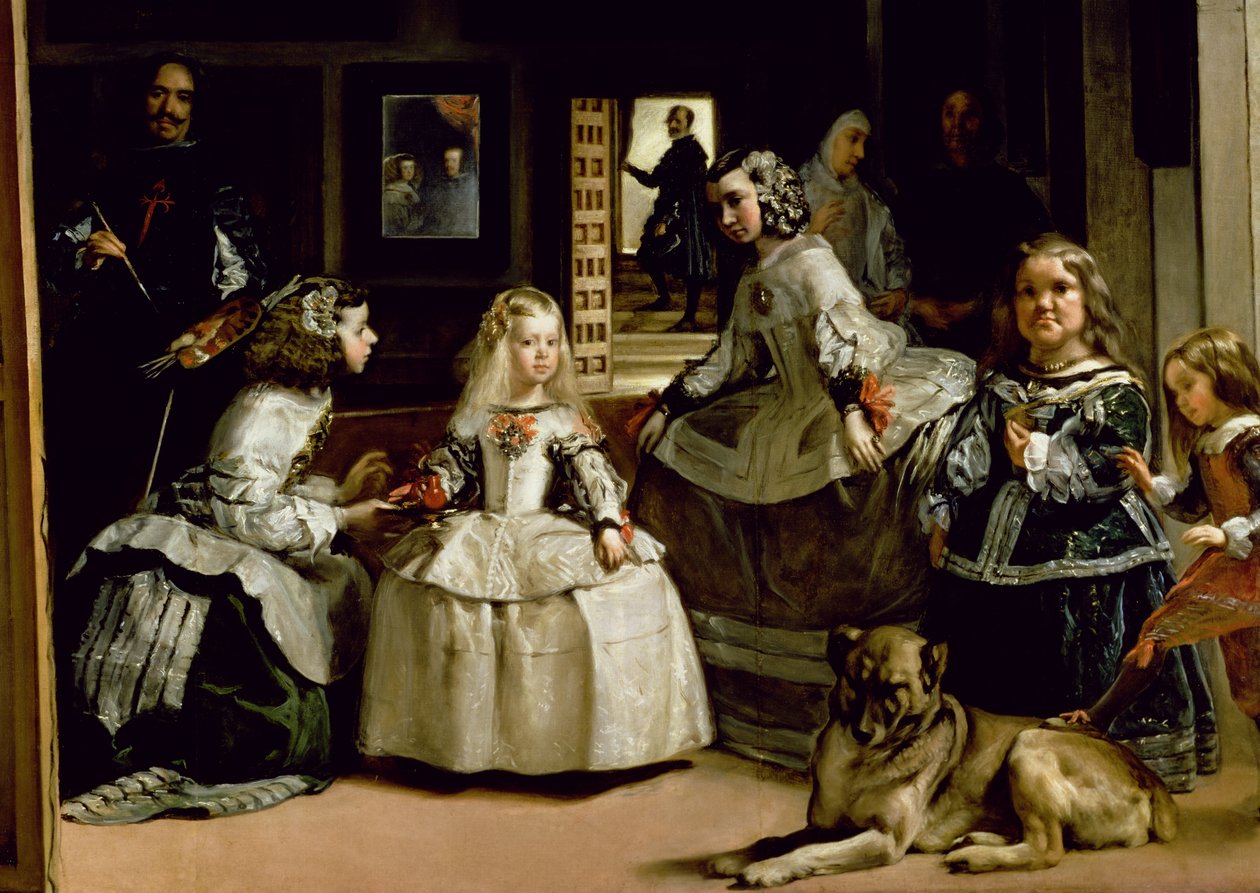 ラスメニーナス、スペインのフィリップ4世（1605-65）の家族を描いた下半分の詳細、1656（詳細405） 作： ディエゴ・ベラスケス