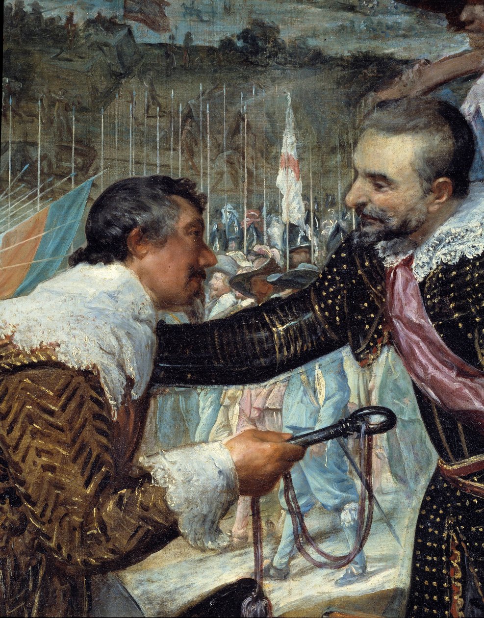 ブレダの降伏ブレダ包囲戦終了時（三十年戦争中）：1625年6月5日、Justin de Nassau（1559-1631）は、ロス・バルバセス侯爵（1569-1630）Ambrogio Spinola Doria（1569-1630）と和平交渉を行い、その際、K 作： ディエゴ・ベラスケス