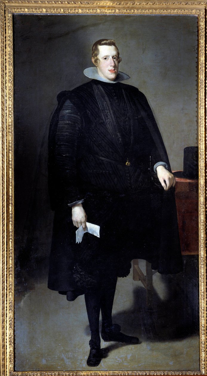フィリップ4世（1605年～1665年）の足元の肖像。ディエゴ・ロドリゲス・デ・シルヴァ・イ・ベラスケス（1599-1660）による絵画 作： ディエゴ・ベラスケス
