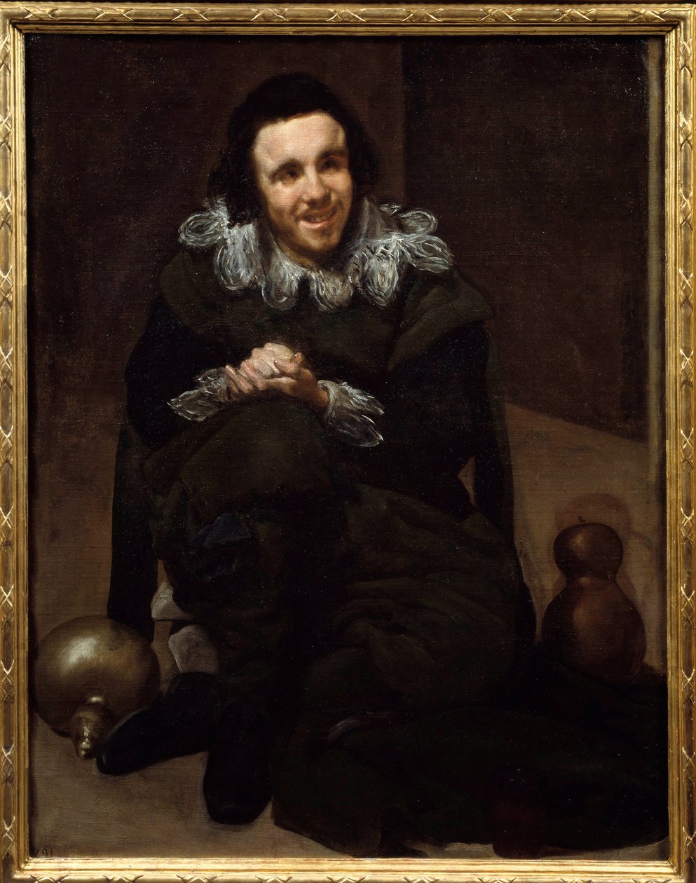 道化師Don Juan Calabacillasの肖像。ディエゴ・ロドリゲス・デ・シルヴァ・イ・ベラスケス（1599-1660）の絵画。 作： ディエゴ・ベラスケス