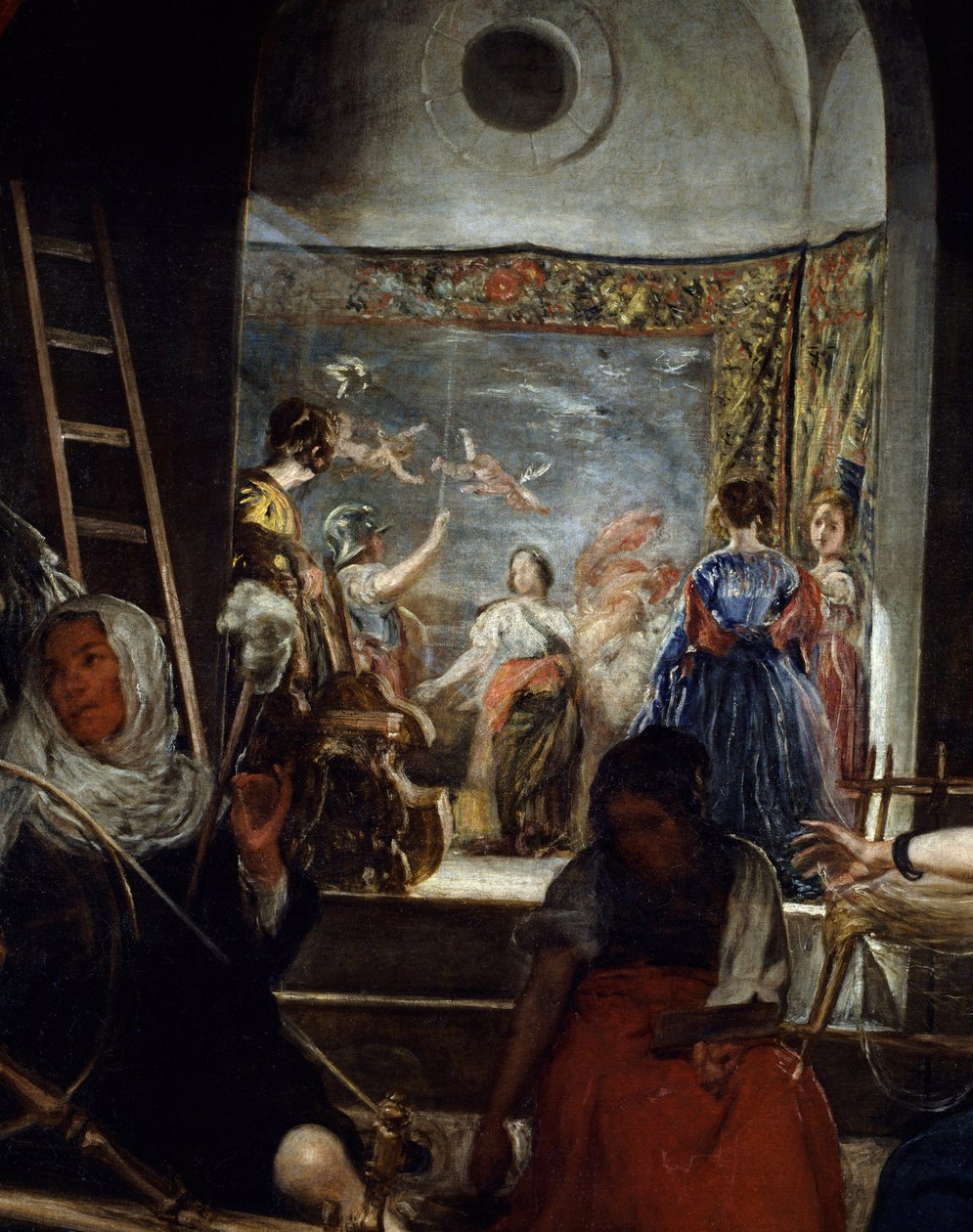 紡ぎ手あるいはアラクネの詳細な寓話。ディエゴ・ロドリゲス・デ