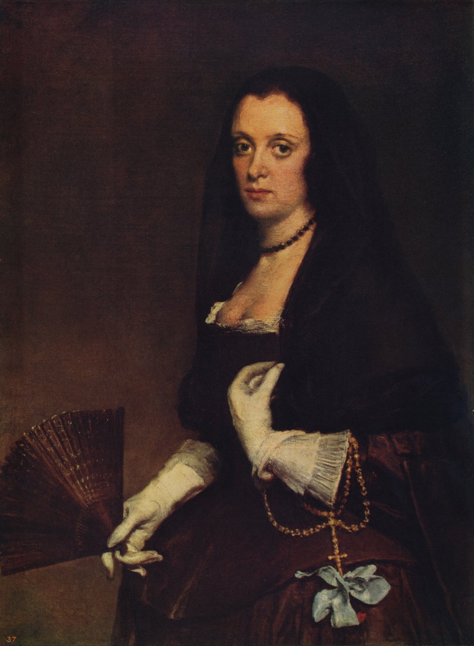 ファンを持つ女性、c1638-1639、c1915 作： ディエゴ・ベラスケス