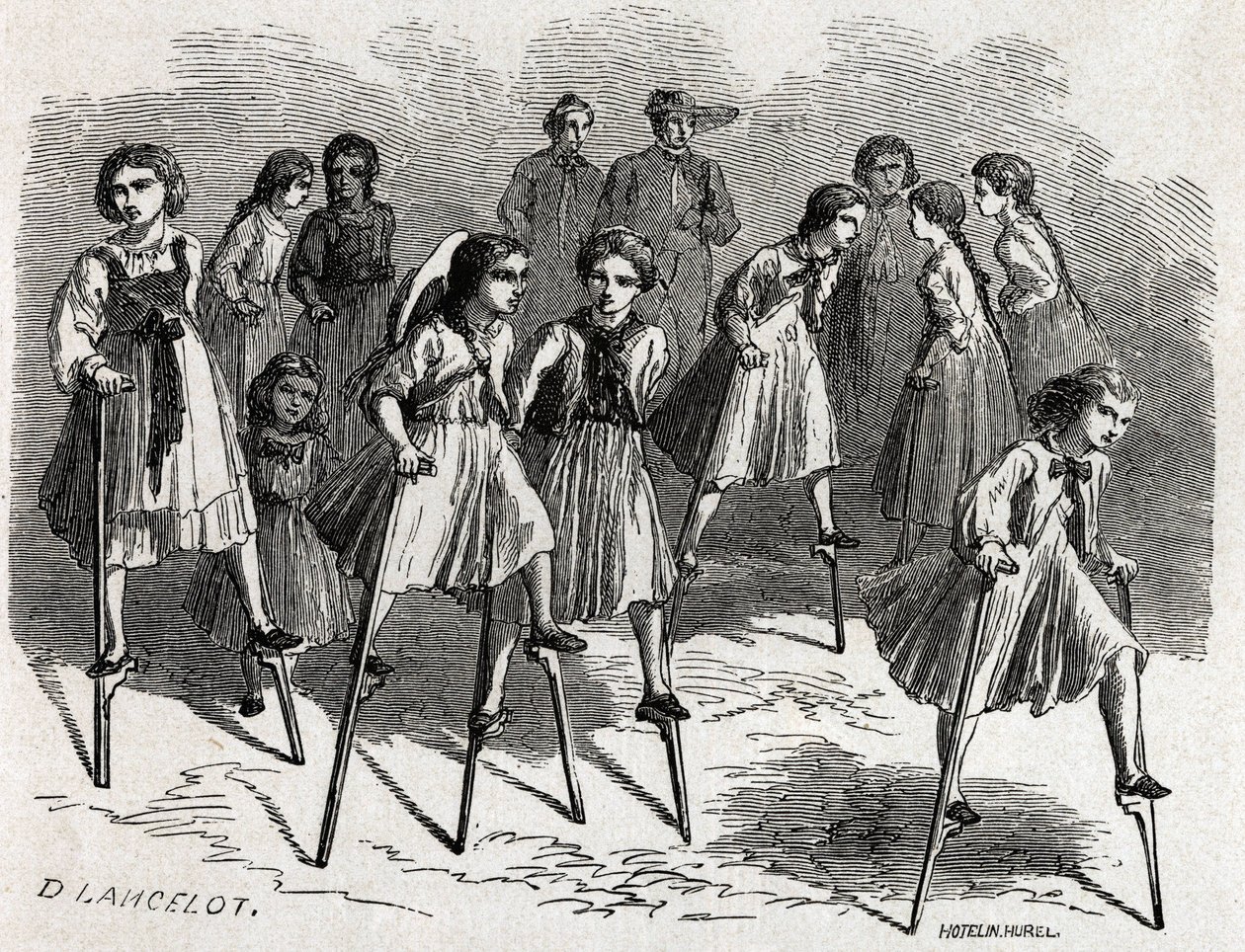 1860年にパリからブカレストへ向かうヴィクトル・デュルイの旅を説明するために、ランスロットがデザインしたウルムのエシャッセのゲーム。エドゥアール・シャルトン編『Le tour du monde』の図版 作： デュドンヌ・オーギュスト・ランスロット