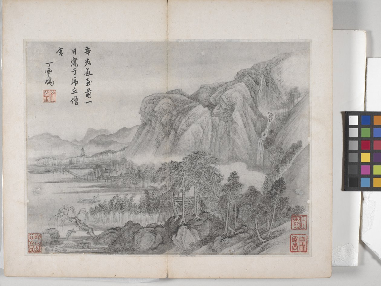 風景画帖（紙にインク） 作： ディン・ユンペン