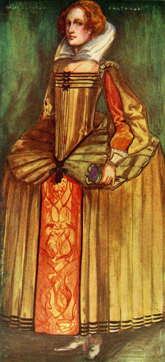 エリザベス1世（1558-1603）の時代の女性の衣装 作： ディオン・クレイトン・カルスロップ