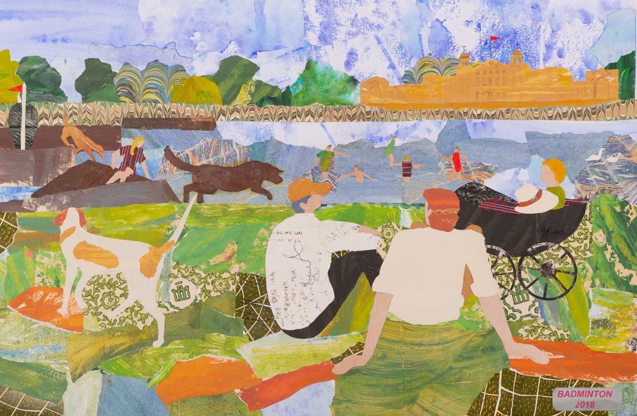 ホットバドミントン、2020年（コラージュ） 作： 