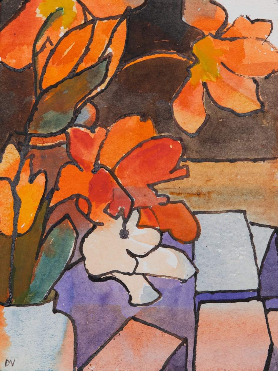 チューリップ (水彩  インク) 作： 