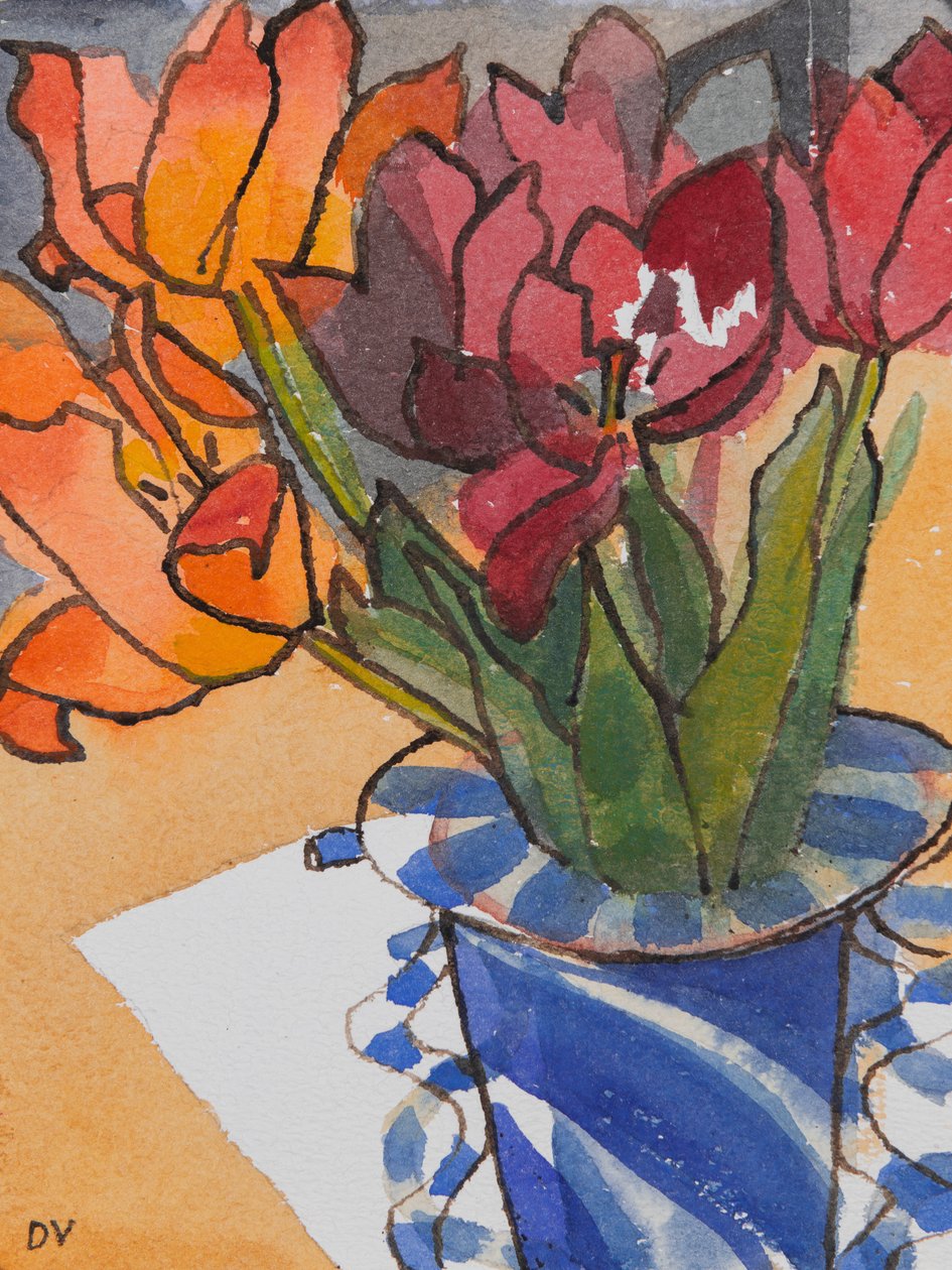 チューリップ (水彩  インク) 作： 