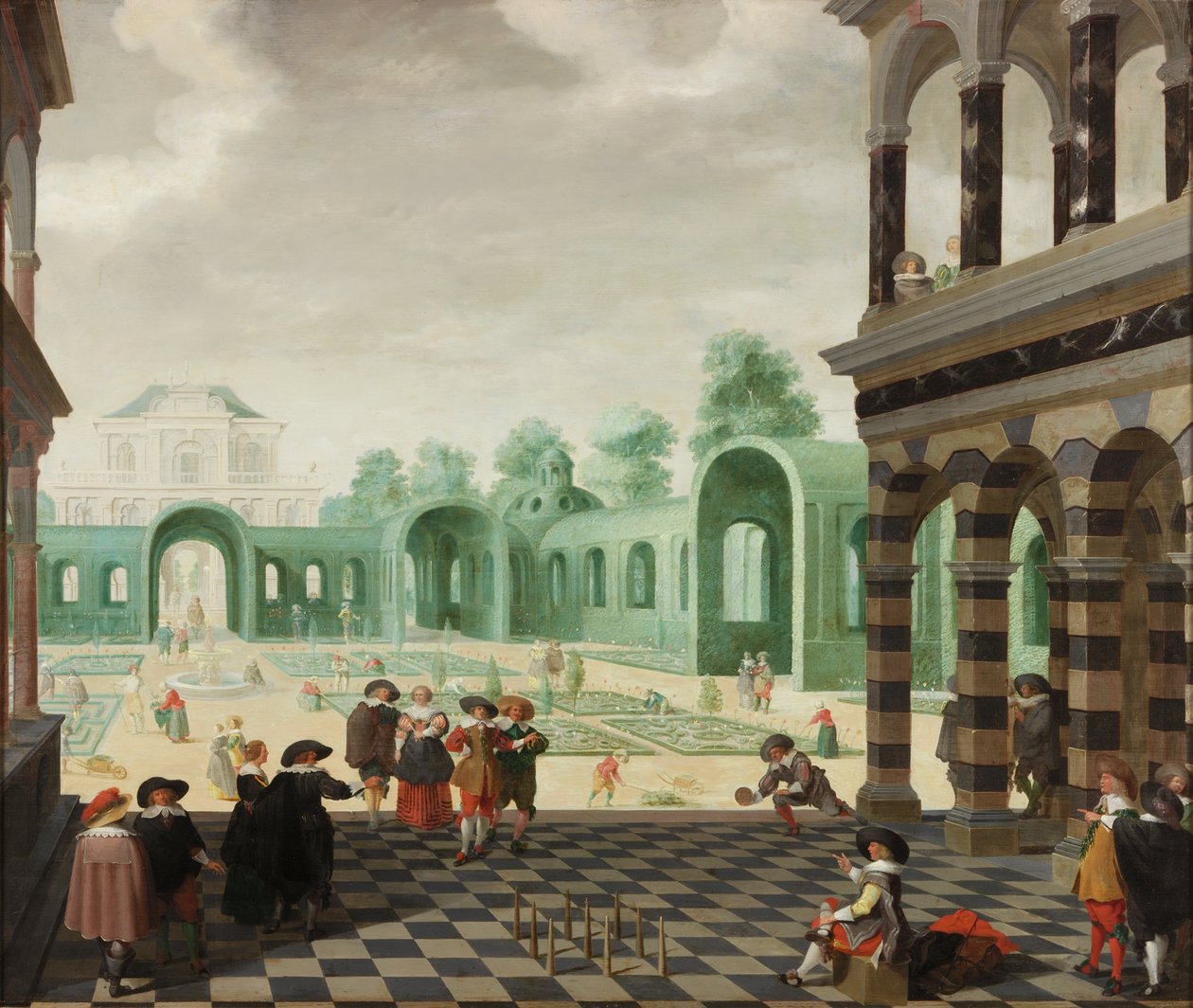 ダッチガーデンシーン、1636 作： Dirck van Delen