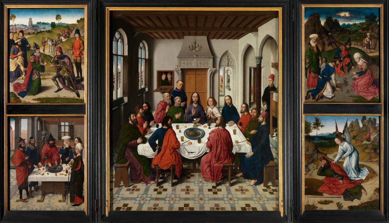 聖なる秘跡の祭壇画、1464〜68年頃（パネルに油彩） 作： Dirck Bouts