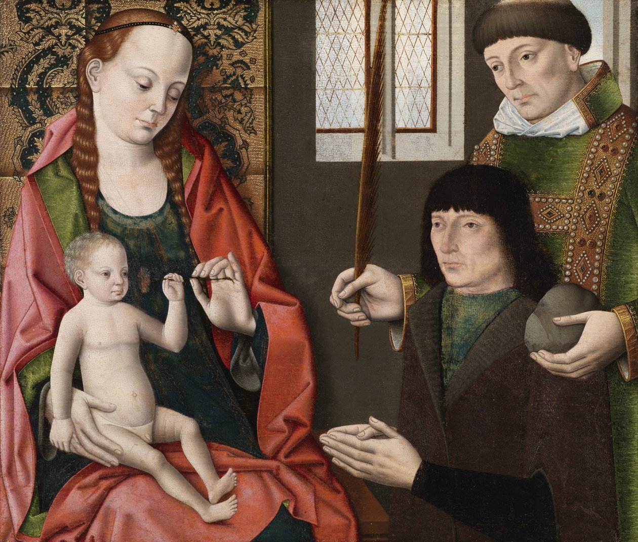 聖シュテファンと寄贈者の聖母子1480年頃 作： Dirck Bouts