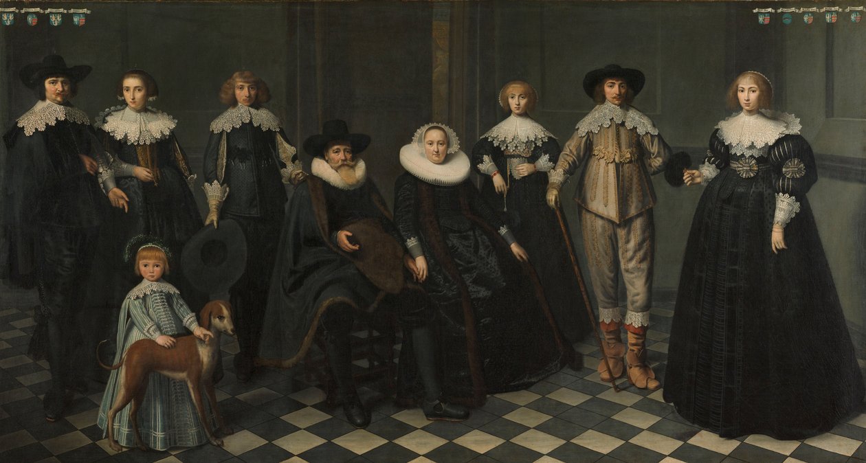 Dirck Bas Jacobszの家族の肖像、アムステルダムのブルゴマスター、1634-35 作： Dirck Santvoort